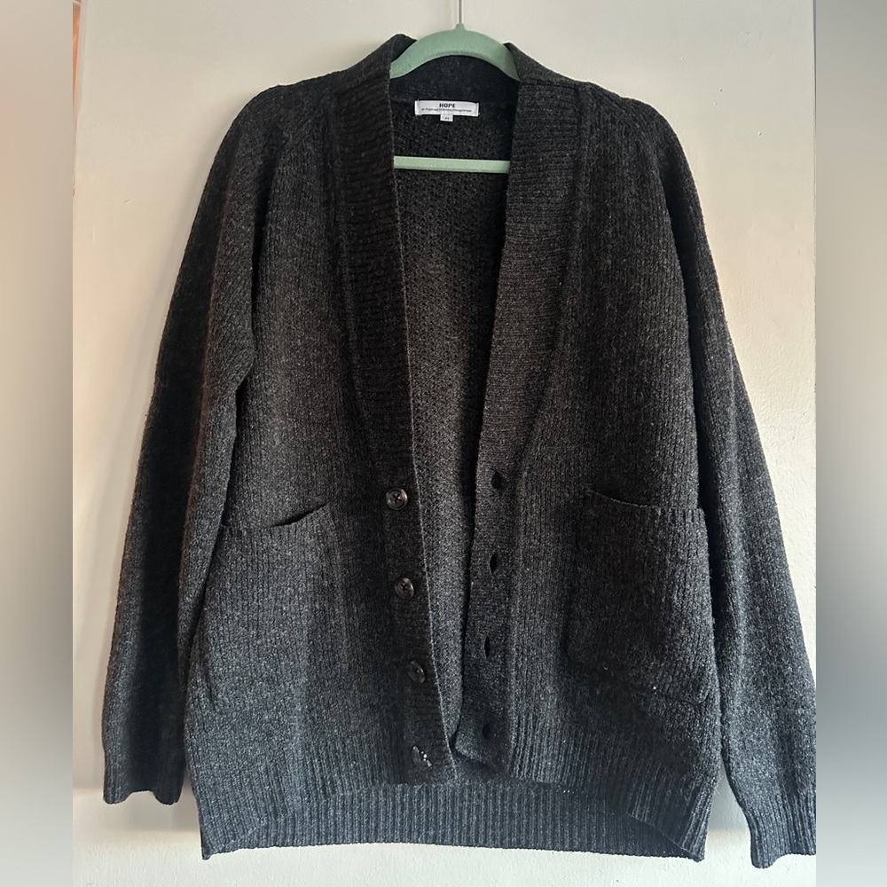 Men's Charcoal Cardigan Sweater